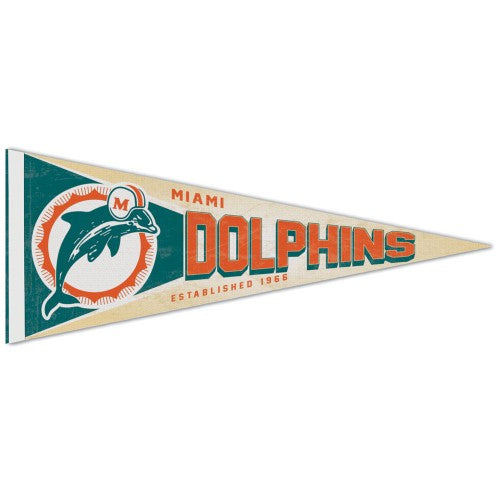 Miami Dolphins Vintage Retro Logo Premium Roll Up Pennant