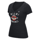 MIami Hurricanes adidas Women's Distressed Basketball T-Shirt - Black