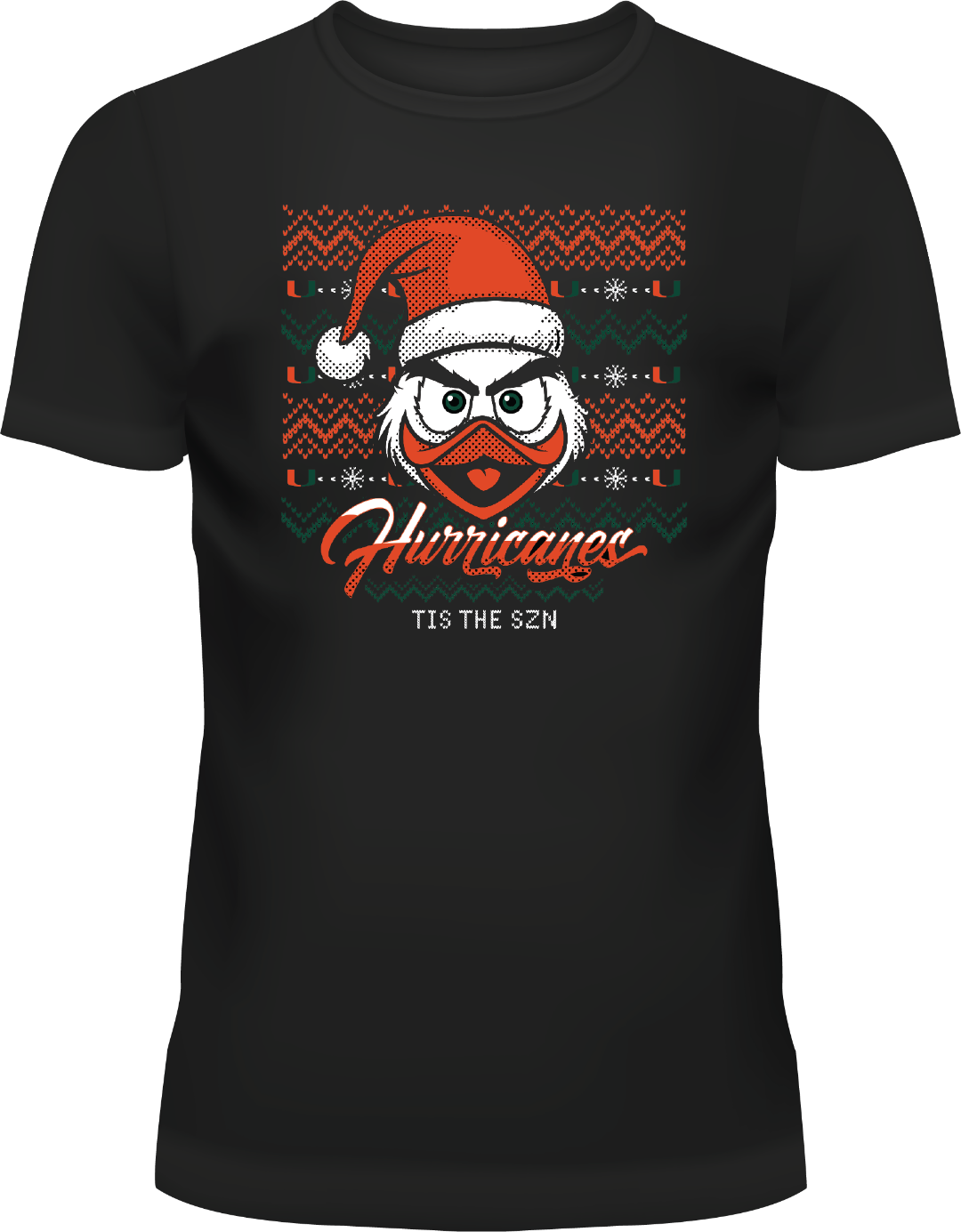 Miami Hurricanes Men's St Nick Sebastian T-Shirt - Black