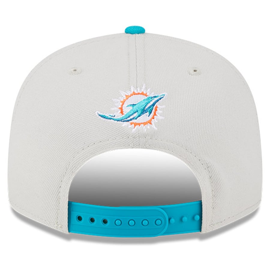 Miami Dolphins New Era 2023 Official Draft 9Fifty Snapback Hat - Stone/Aqua