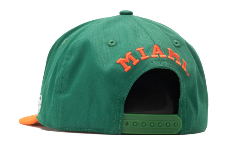 Miami Hurricanes Dyme Lyfe Big U Snapback Hat - Green/Orange