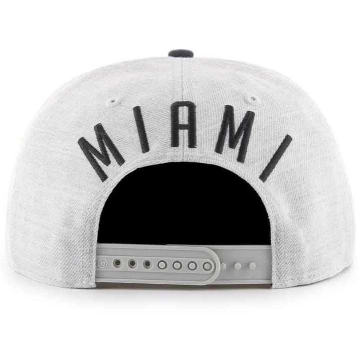 Miami Heat '47 Brand Boreland Captain Wool Snapback Hat - Grey