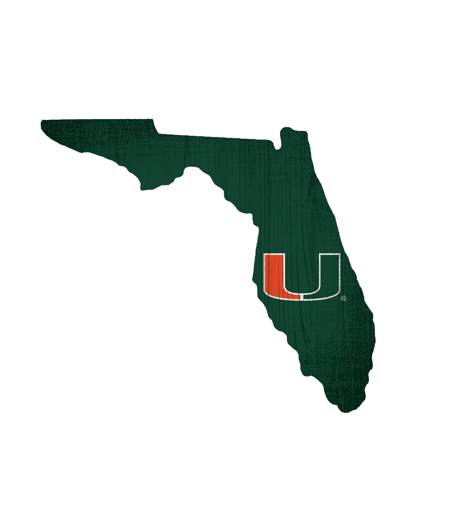 Miami Hurricanes State of Florida Wooden Sign - 12"