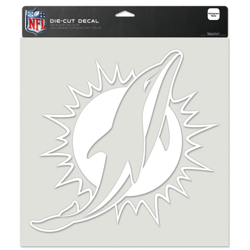 Miami Dolphins White Logo Decal 17" x 17"