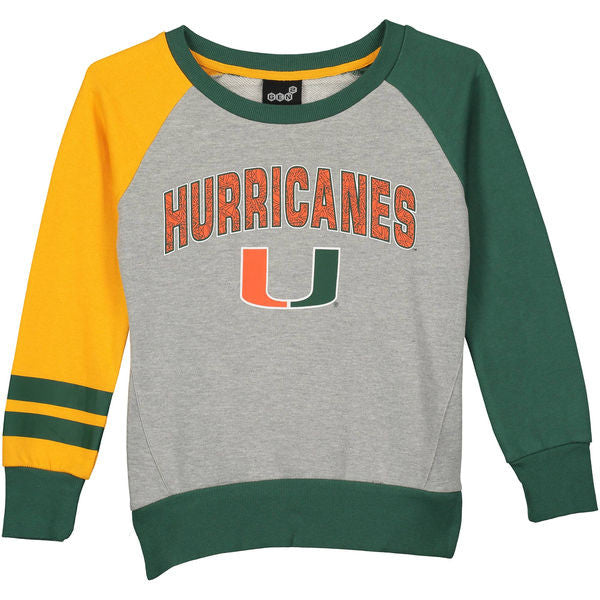 Miami Hurricanes Youth Amethyst L/S Crew - CanesWear at Miami FanWear Youth Apparel Outer Stuff CanesWear at Miami FanWear