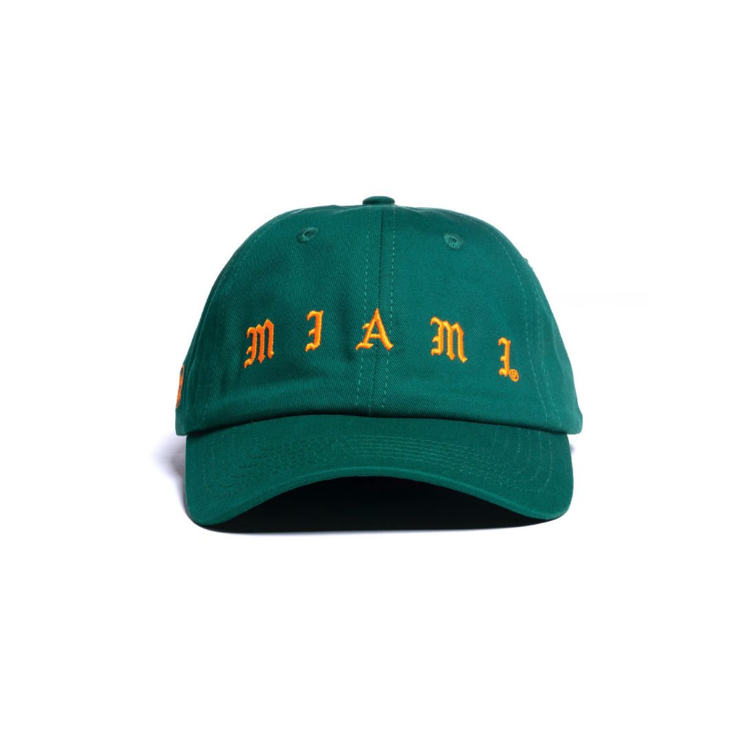 Miami Hurricanes Dyme Lyfe Old English Adjustable Dad Hat - Green