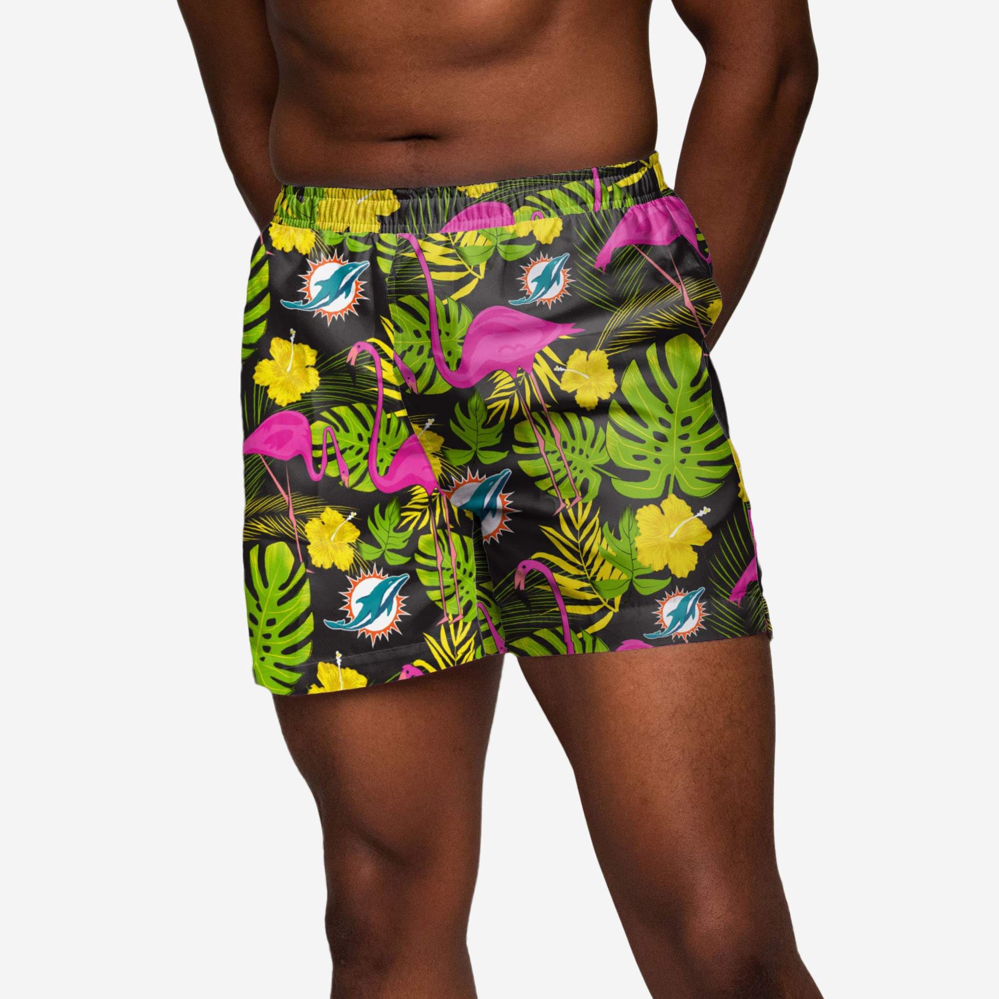 Miami Dolphins Highlights Flamingo Swimming Trunks