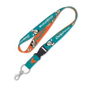 Miami Dolphins Mickey Mouse Lanyard KeyChain w/Detachable Buckle