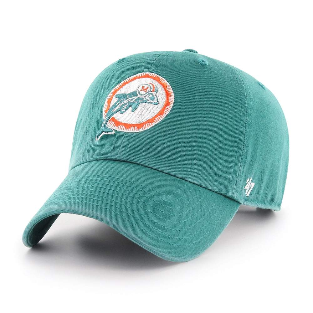 Miami Dolphins '47 Brand Legacy Tailgate Vintage Logo Clean Up Adjustable Hat