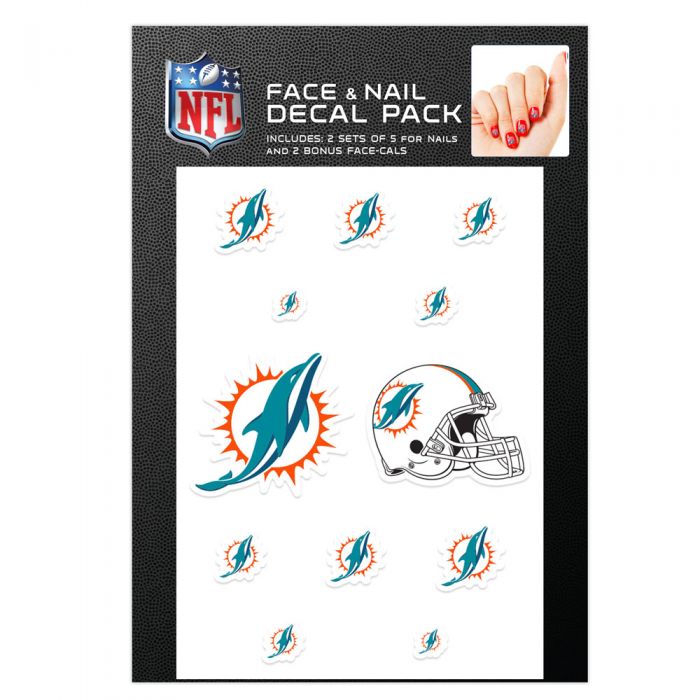 Miami Dolphins Face & Nail Decals