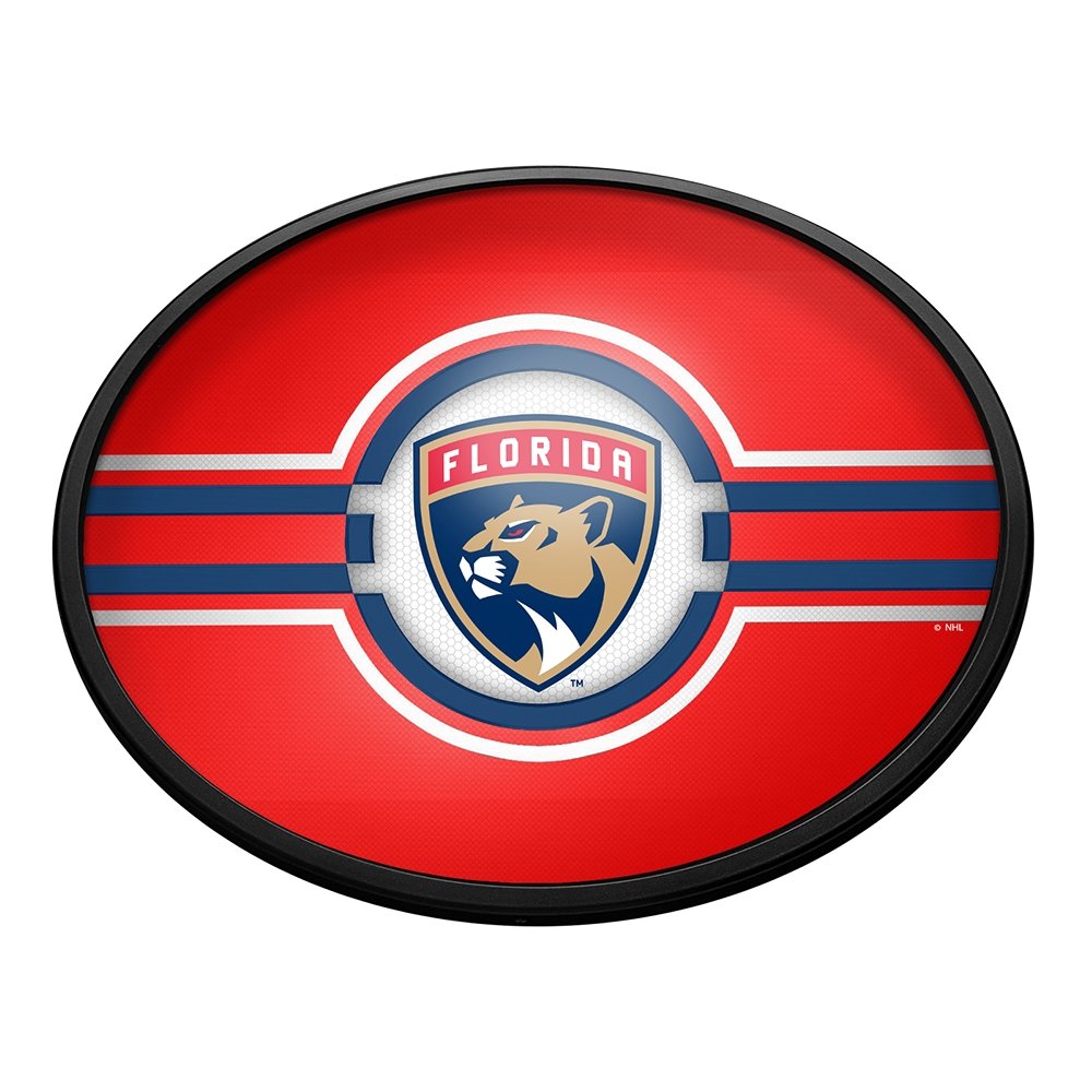 Florida Panthers: Oval Slimline Lighted Wall Sign - The Fan-Brand