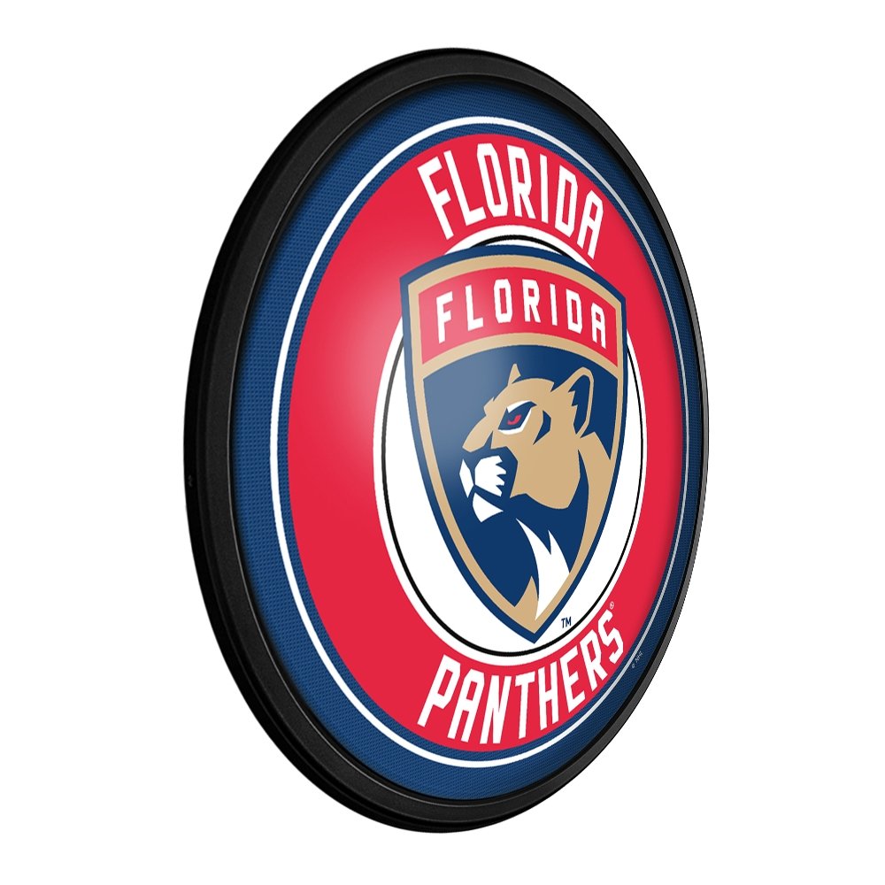 Florida Panthers: Round Slimline Lighted Wall Sign - The Fan-Brand