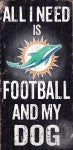 Miami Dolphins Wood Sign, Football and My Dog 6 x 12 - CanesWear at Miami FanWear Man Cave Casey's Distributing CanesWear at Miami FanWear
