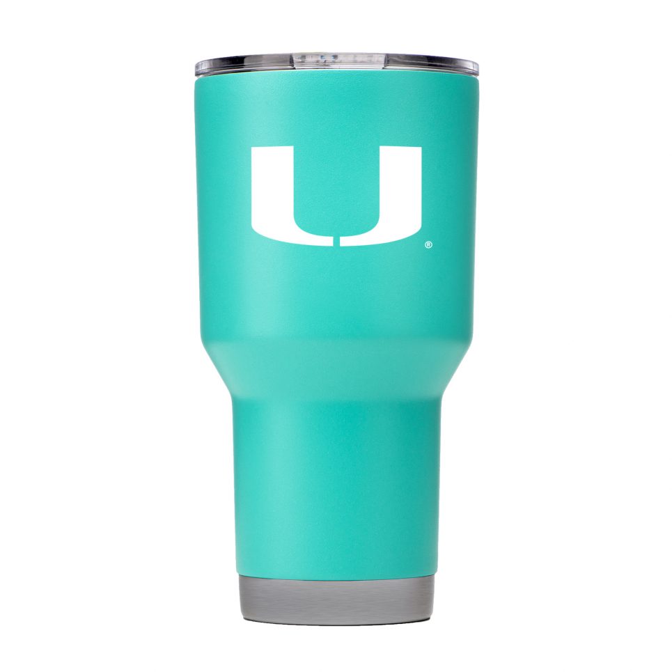 Miami Hurricanes GameTime SideKicks Powder Coated 30 oz Tumbler - Teal