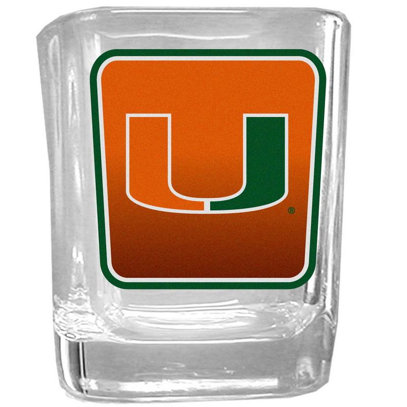 Miami Hurricanes Squared Shot Glass - Orange Label