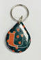 Miami Hurricanes Key Chain Craftique Oval Polka Dot