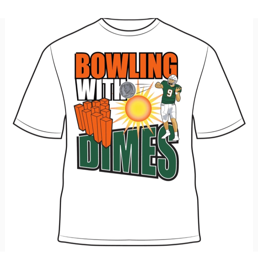 Tyler Van Dyke TVD Bowling with Dimes  T-Shirt - White