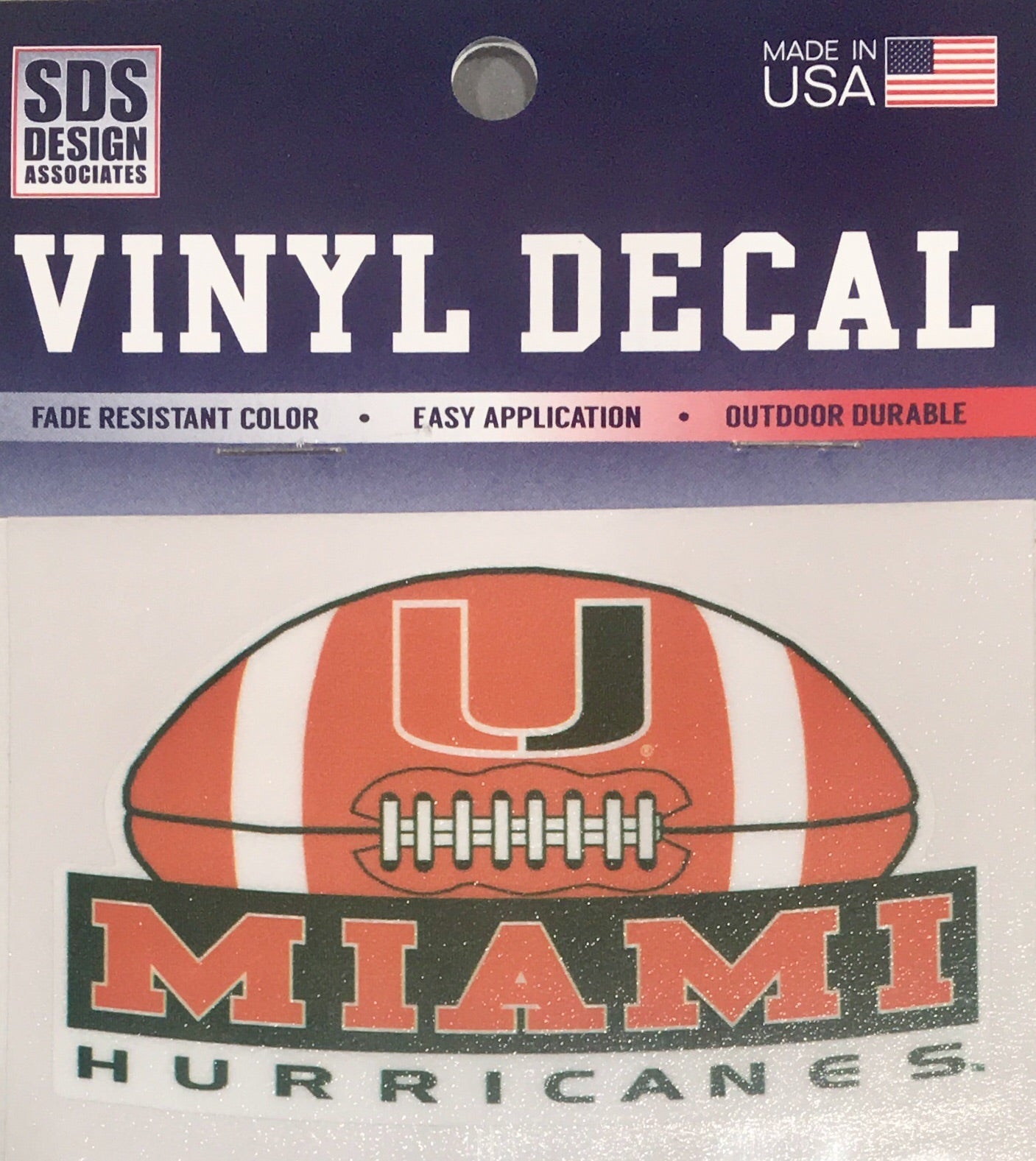 Miami Hurricanes Football Vinyl Decal