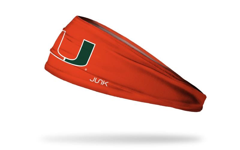 Miami Hurricanes Stretch Headband U Logo - Orange