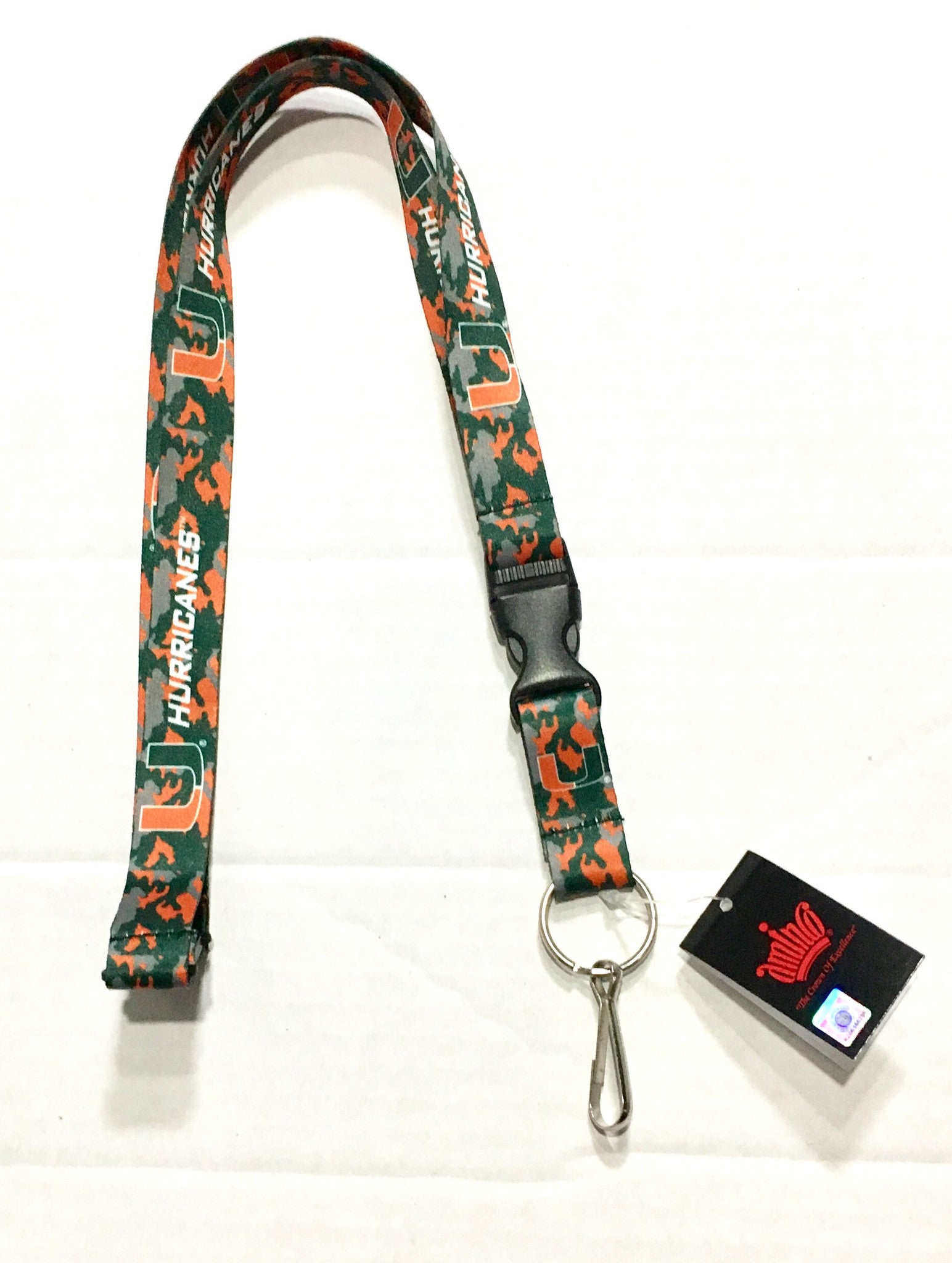 Miami Hurricanes Team Color Digi Camo Lanyard - Orange/Green