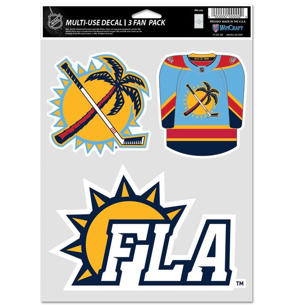 Florida Panthers Reverse Retro Multi-Use 3 Pack Fan Decals