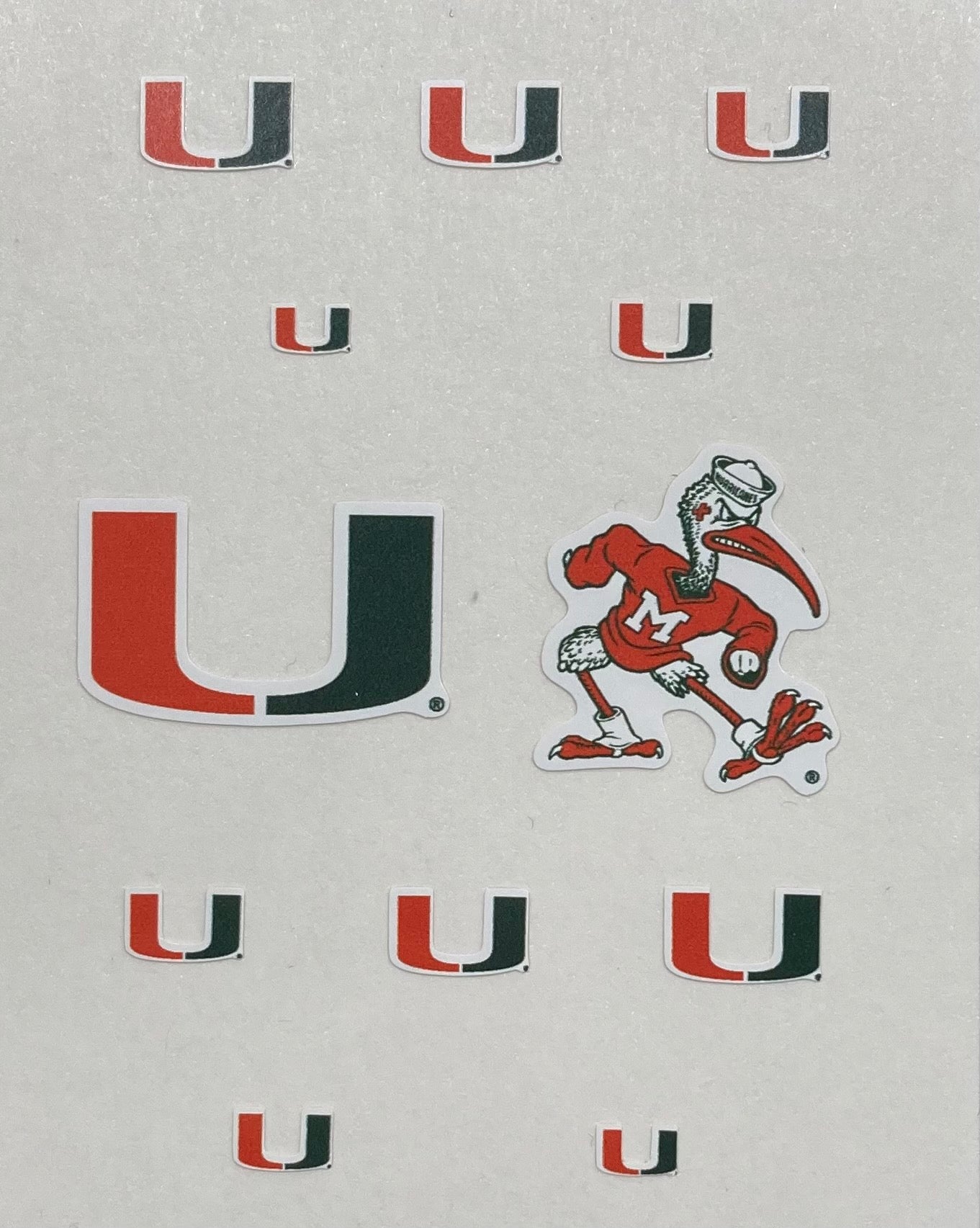 Miami Hurricanes Face & Nail Decal Pack