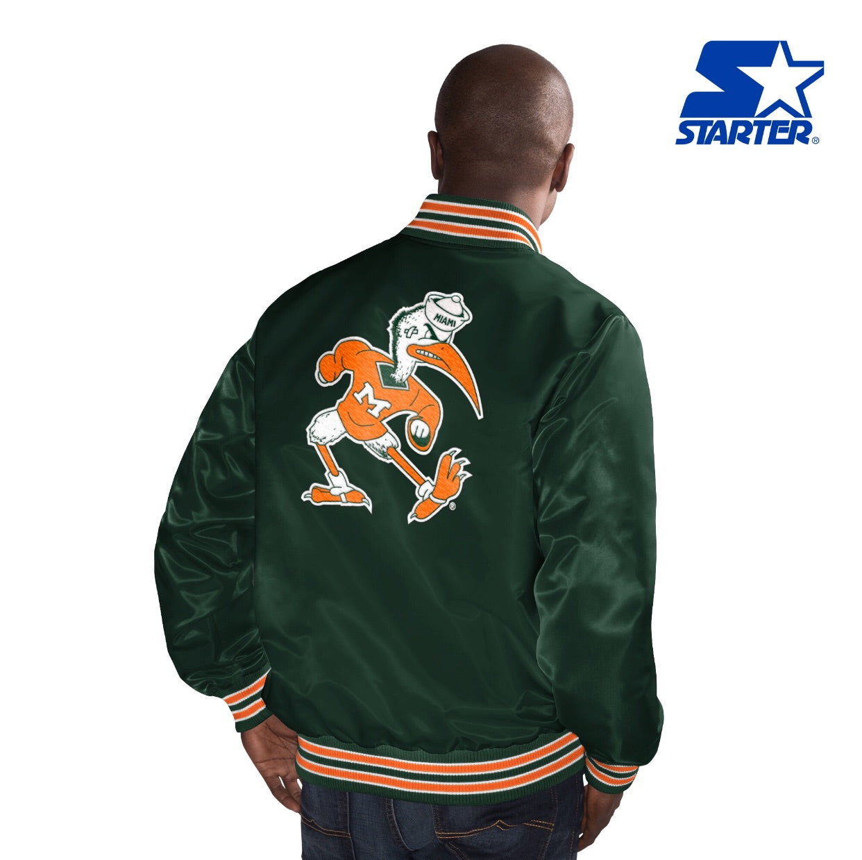 Miami Hurricanes Youth Classic Starter Jacket- Vintage Green