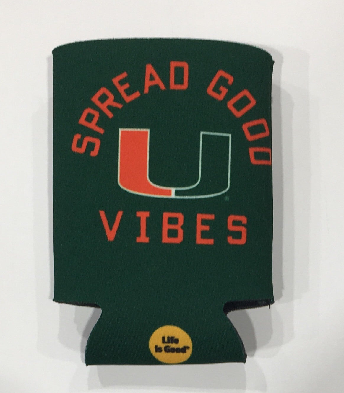 Miami Hurricanes Life is Good Can Koozie - Green