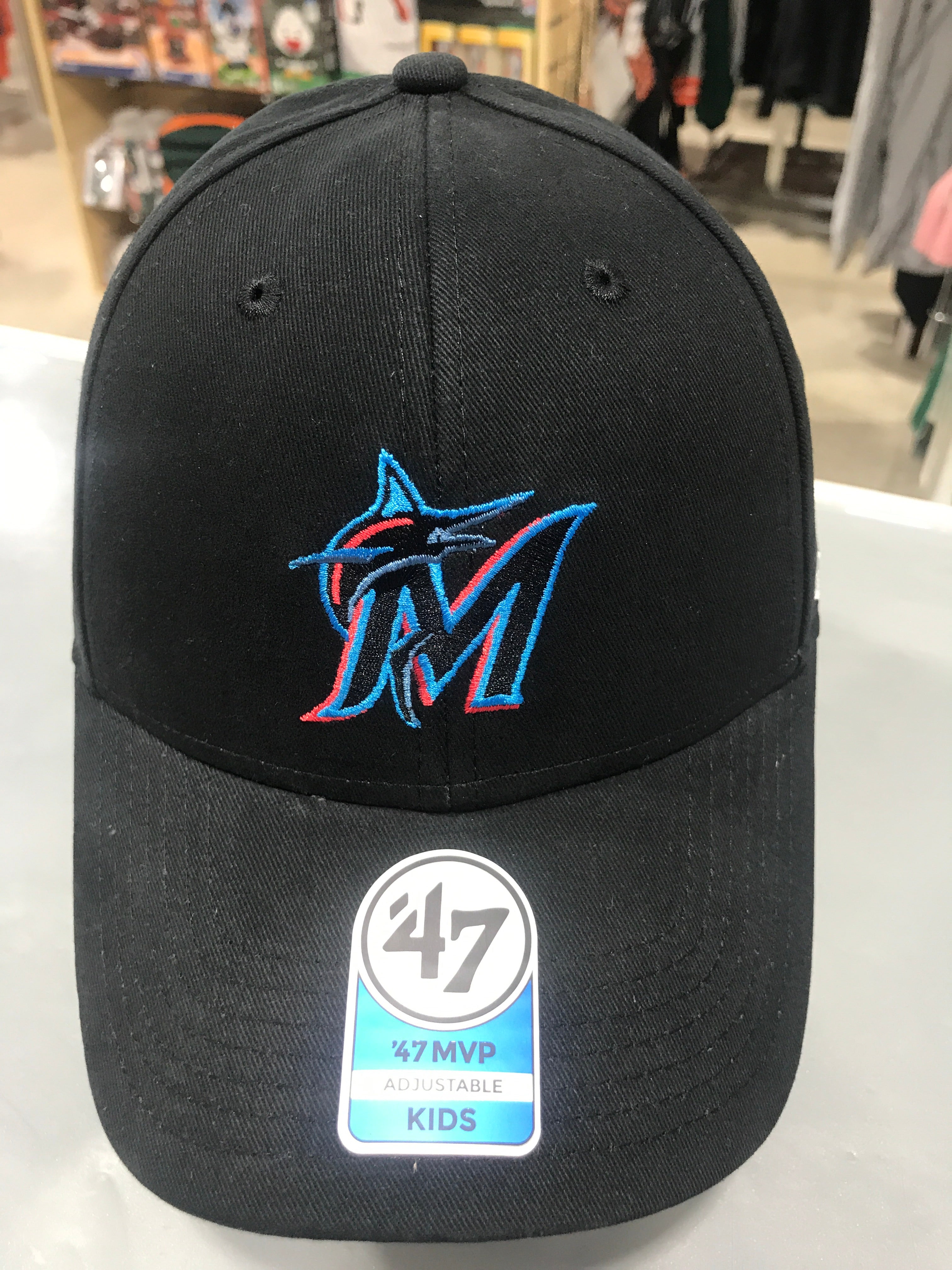 Miami Marlins Black Basic 47 MVP Kids Adjustable
