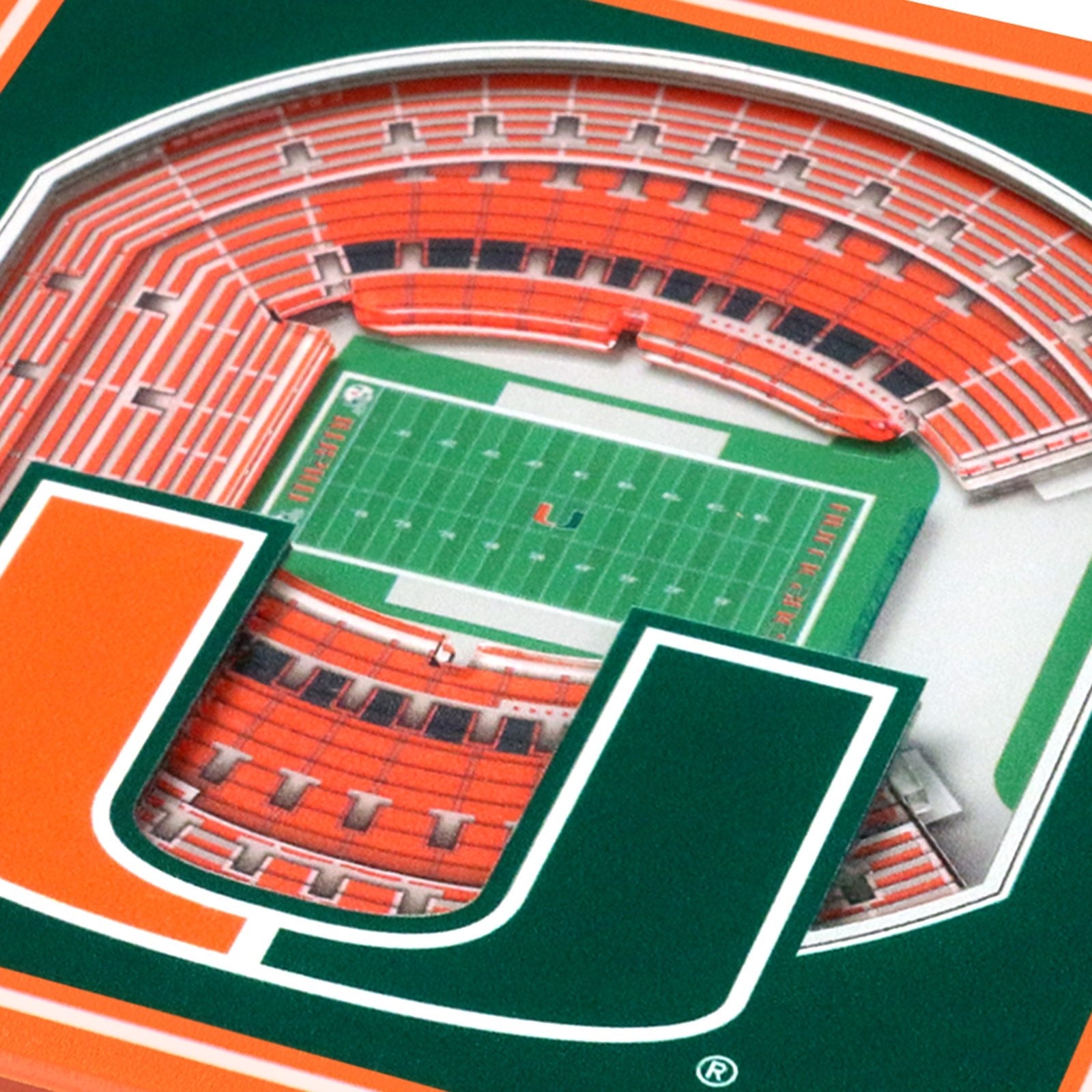 Miami Hurricanes 3D Orange Bowl Stadium Coaster Set