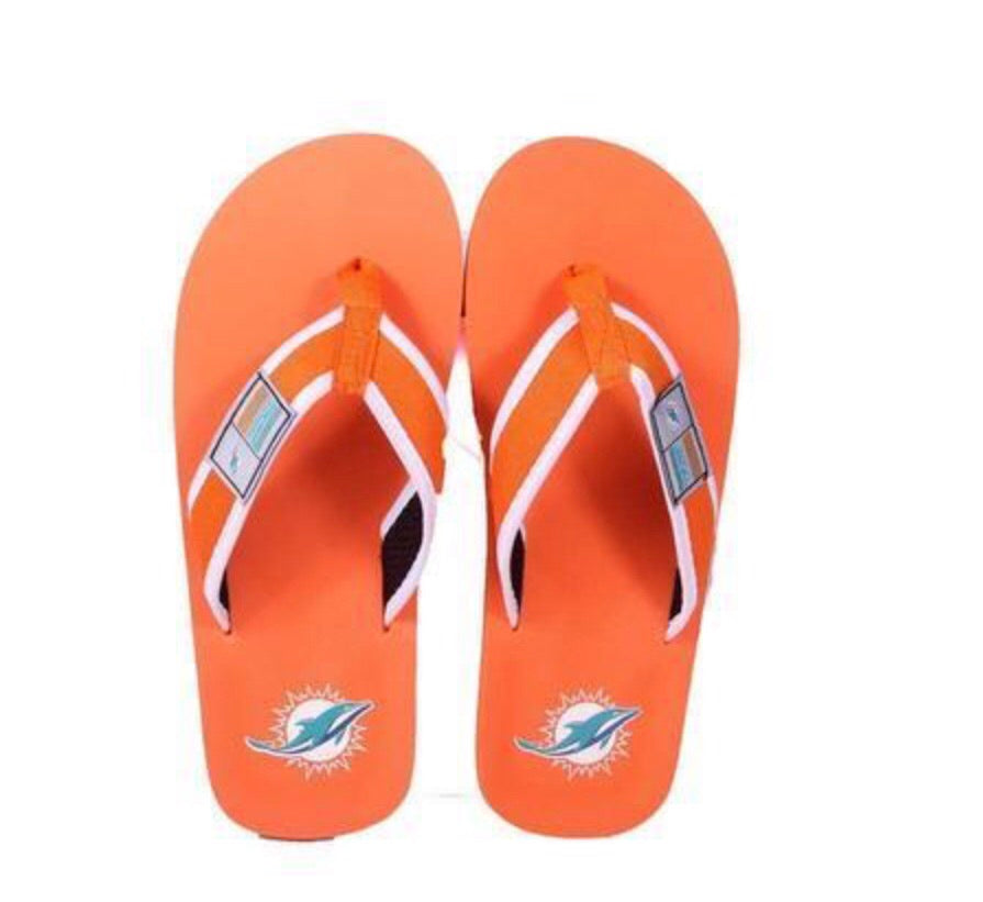 Miami Dolphins Flip Flops - Orange
