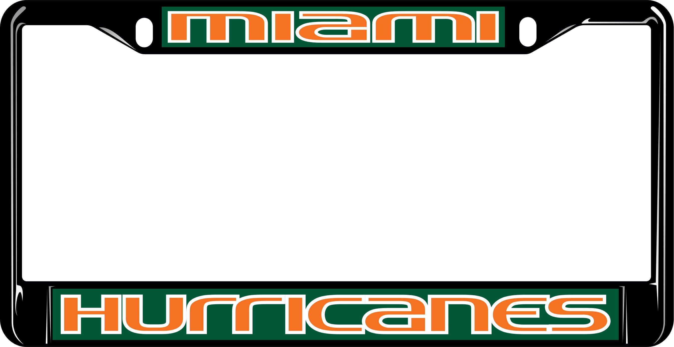 Miami Hurricanes Metal License Plate Frame - Black
