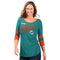 Miami Dolphins Glll Women's 3/4 Sleeve Shirt - Aqua/Orange