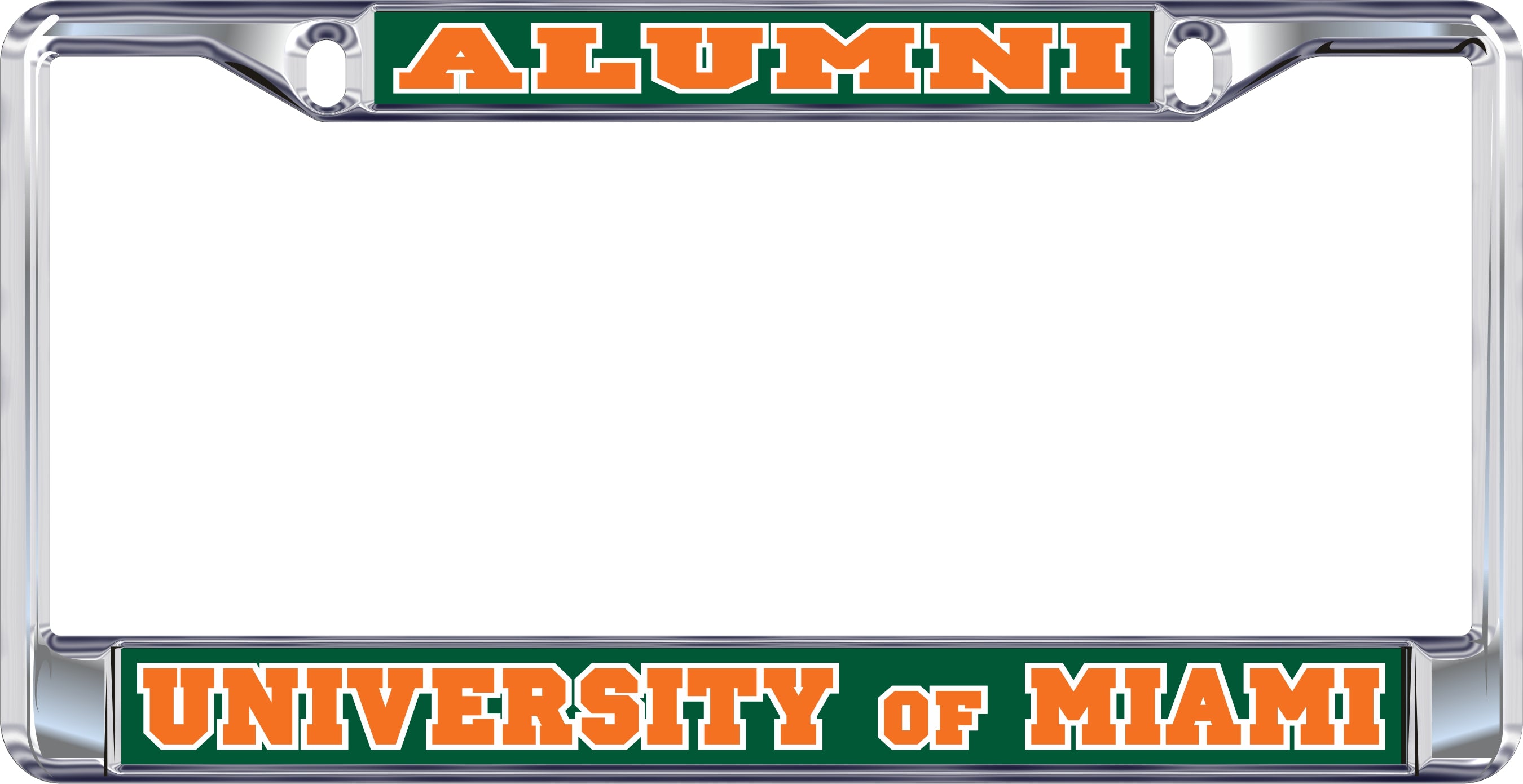 Miami Hurricanes Metal Alumni License Plate Frame - Silver