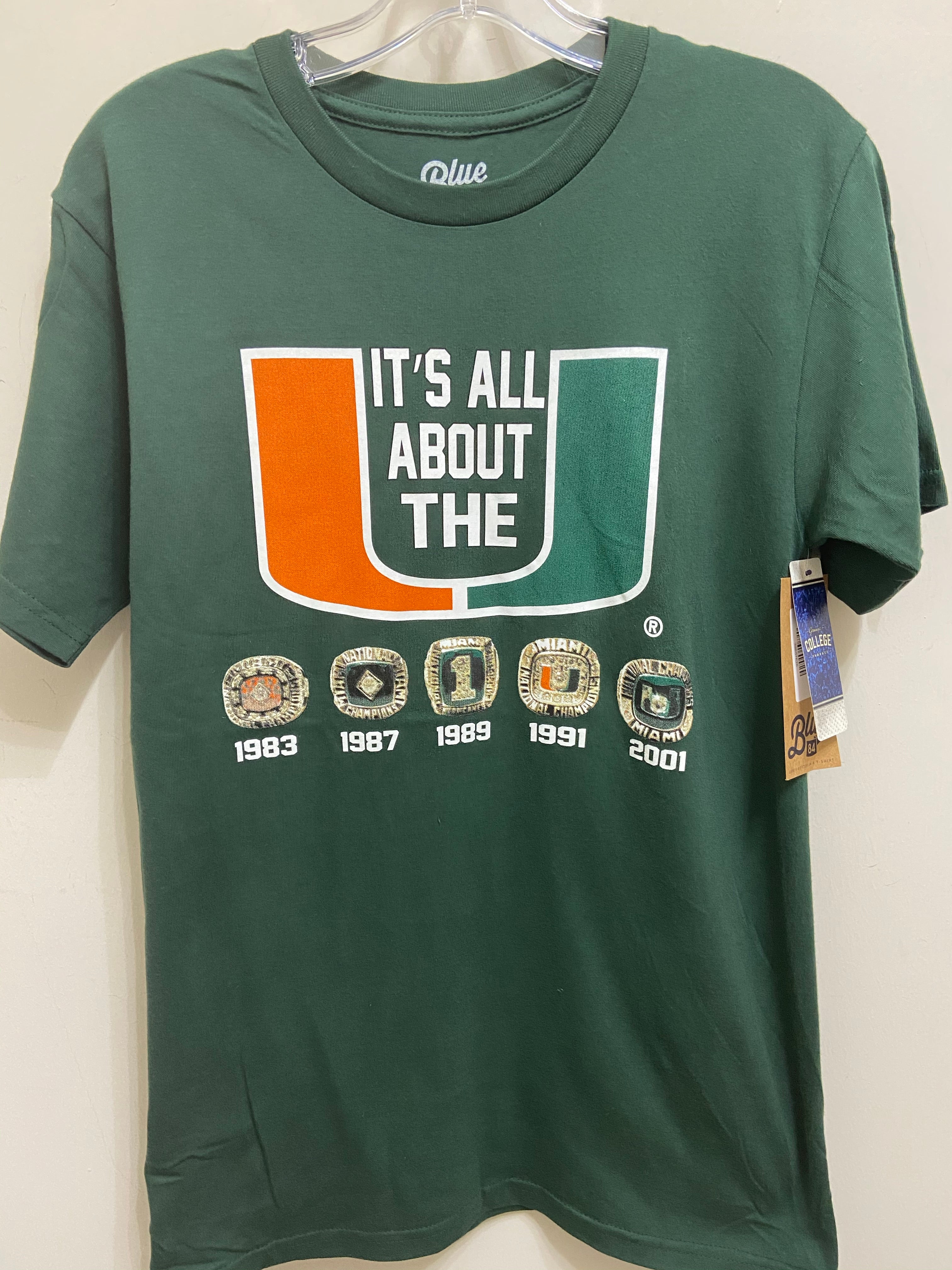 Miami Hurricanes Five Rings All About The U T-Shirt - Green