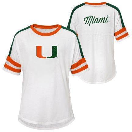 Miami Hurricanes Youth Girls Team Spirit Dolman T-Shirt