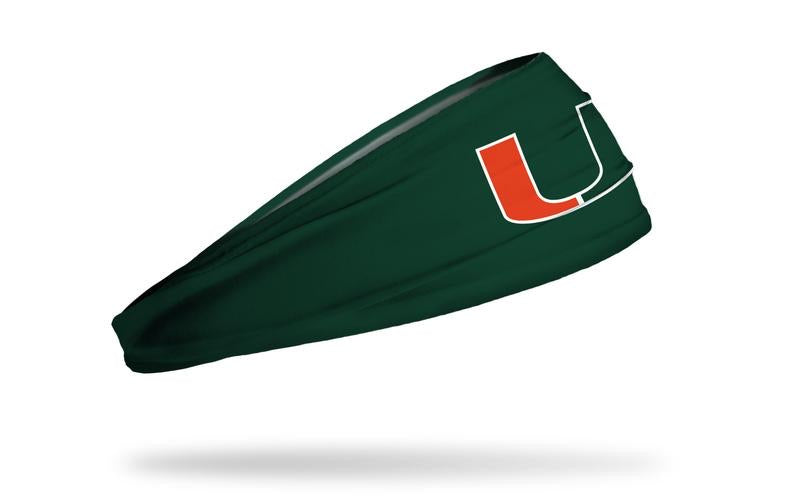 Miami Hurricanes Stretch Headband U Logo - Green