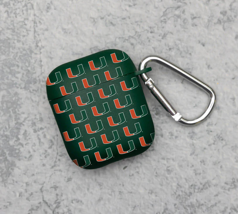 Miami Hurricanes HD AirPod Case Cover - Repeating Logos