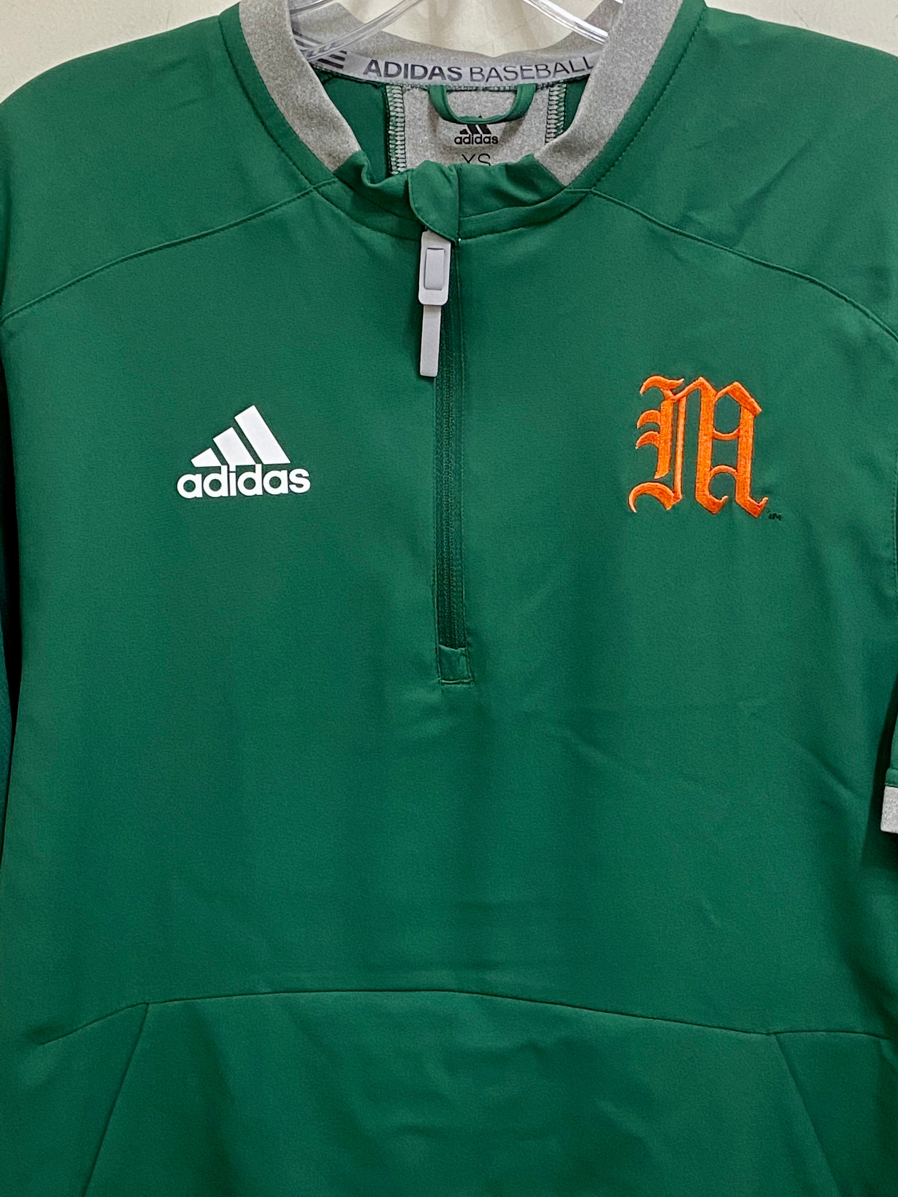 Miami Hurricanes adidas Old English M 1/4 Zip Pullover