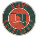 Miami Hurricanes 12”  Round Wooden Sign