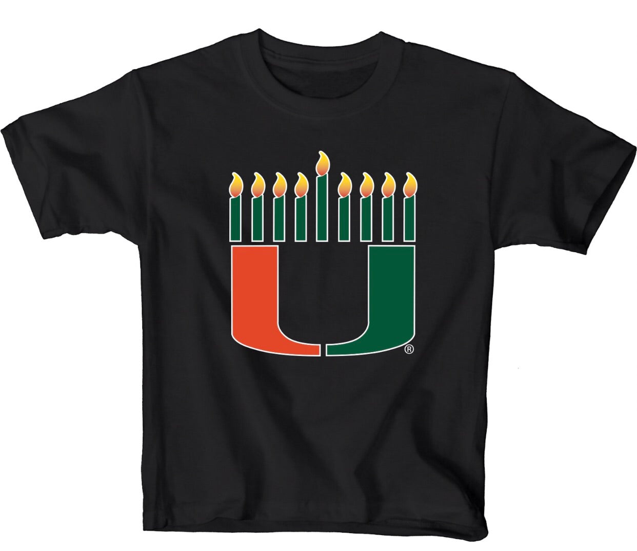 Miami Hurricanes Youth Hanukkah T-Shirt - Blacky