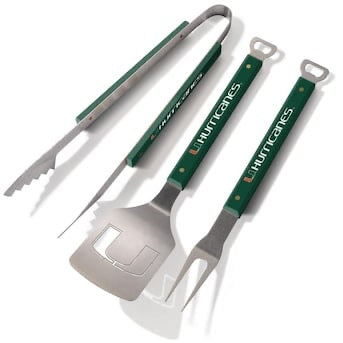 Miami Hurricanes 3-Piece Sportula BBQ Set - Green