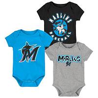 Miami Marlins Everyday Fan 3pk Creeper Set