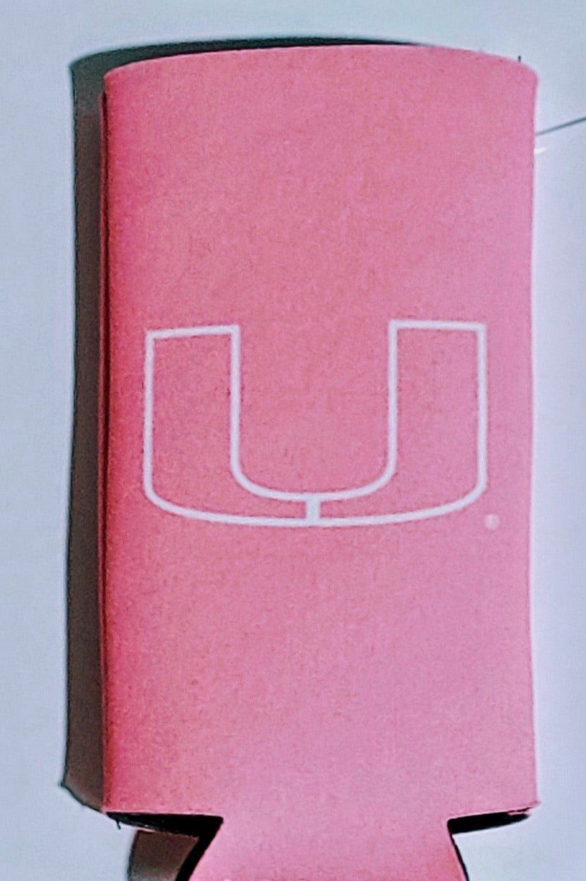 Miami Hurricanes Slim Can Koozie - Pink