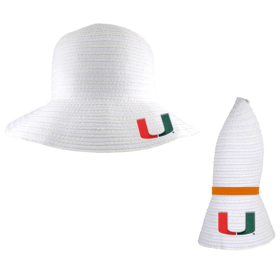 Miami Hurricanes Collapsible Travel Sun Hat - Amelia - White