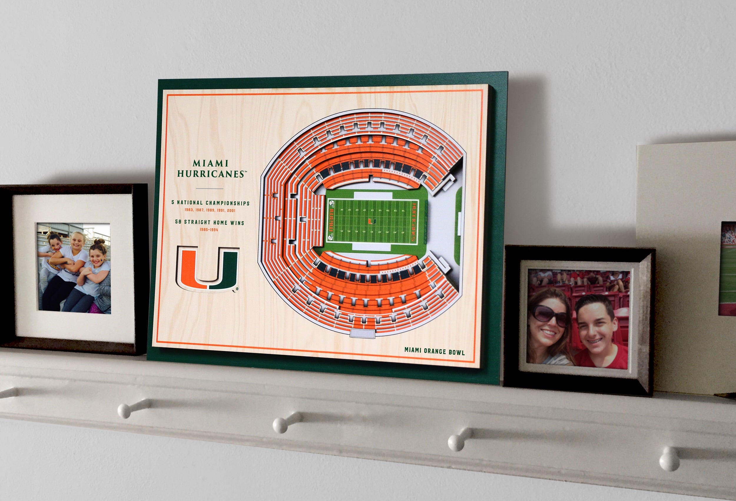 Miami Hurricanes Orange Bowl 5 Layer Stadiumview 3D Wall Art