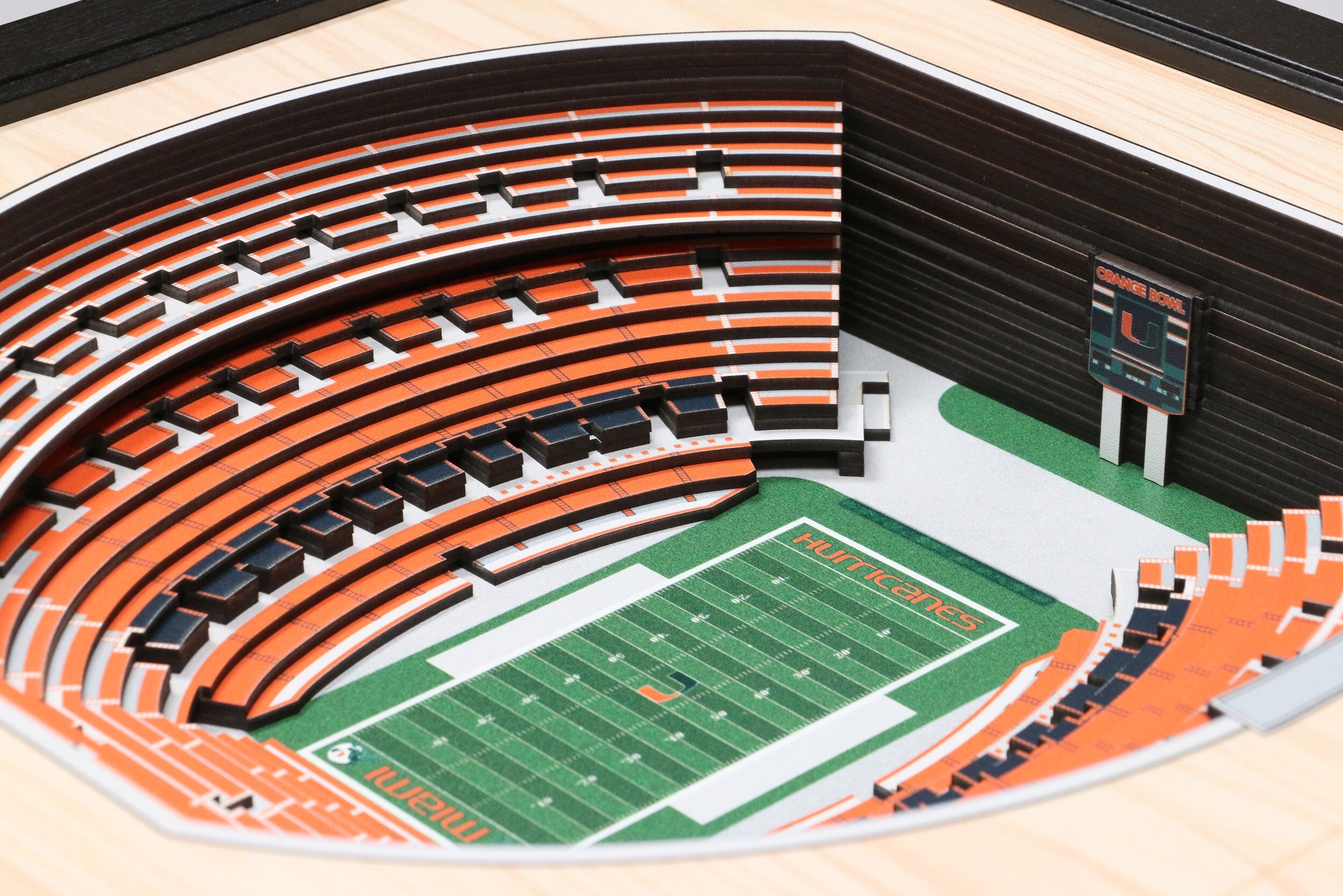 Miami Hurricanes Orange Bowl 25-Layer StadiumView 3D Wall Art