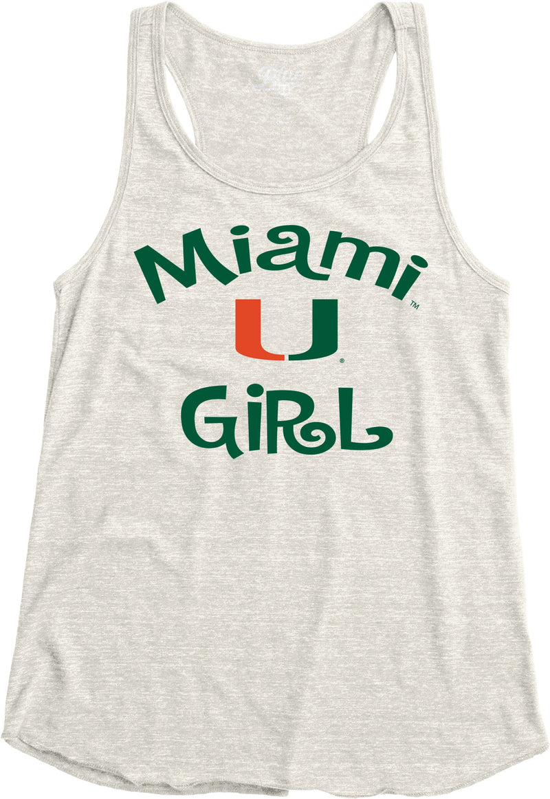 Miami Hurricanes Women’s Miami U Girl Racerback Tank Top - Oatmeal