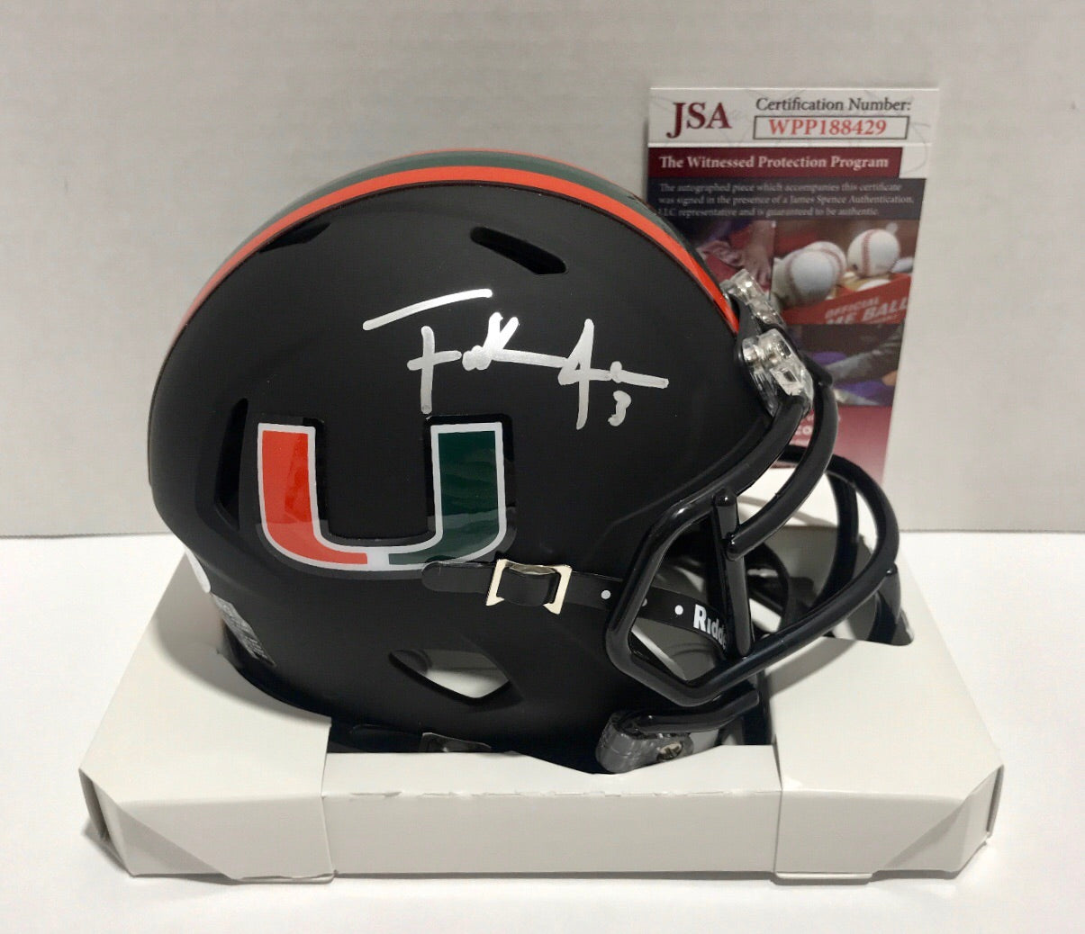 Frank Gore Autographed Mini Helmet with JSA Cert  - Black