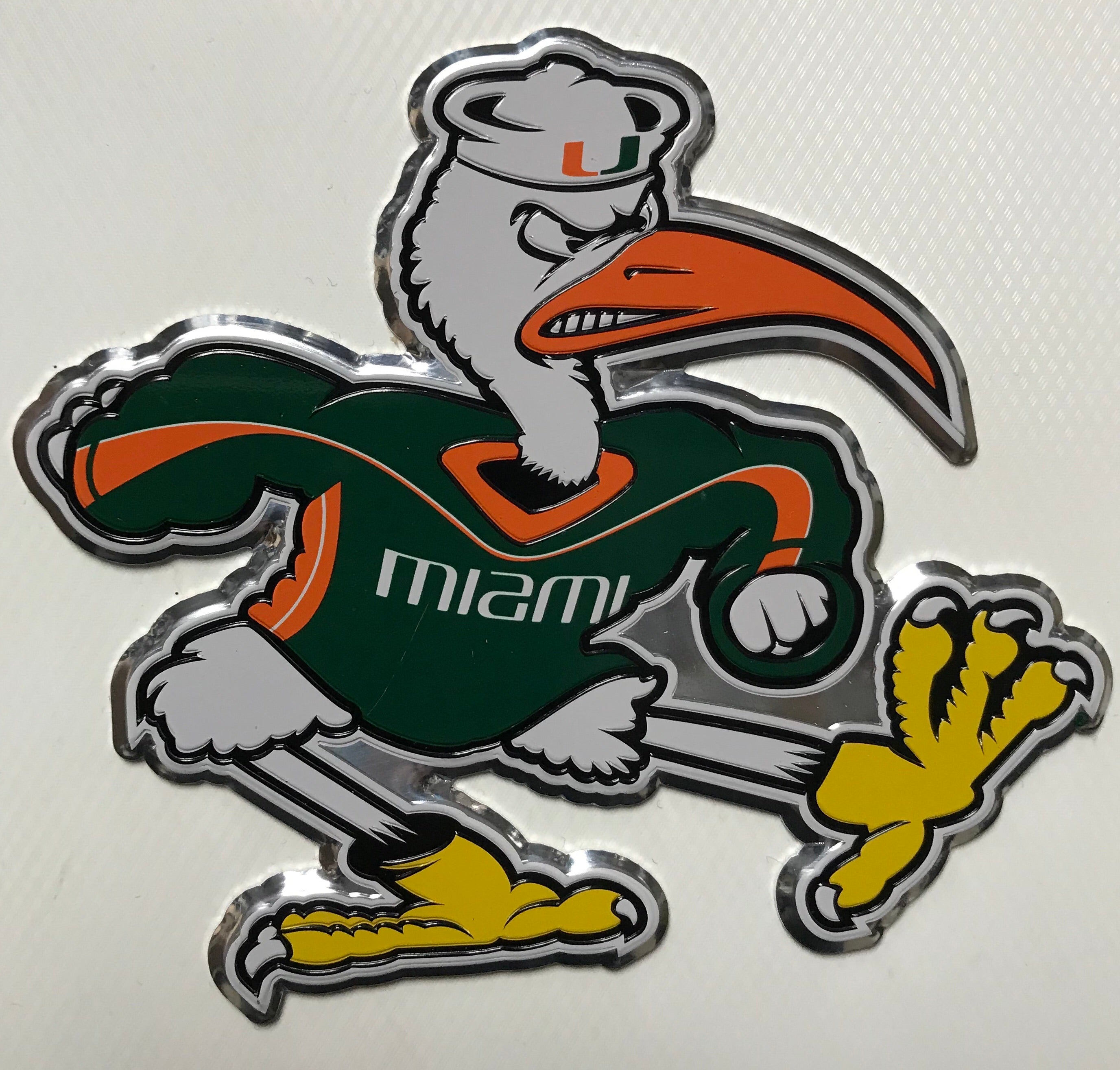 Miami Hurricanes Sebastian Ibis Aluminum Emblem